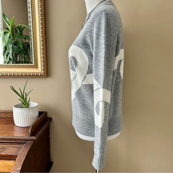 REPEAT 100% Cashmere Silver Edition Intarsia Sweater in Grey Knot Size XS - Picture 5 of 9